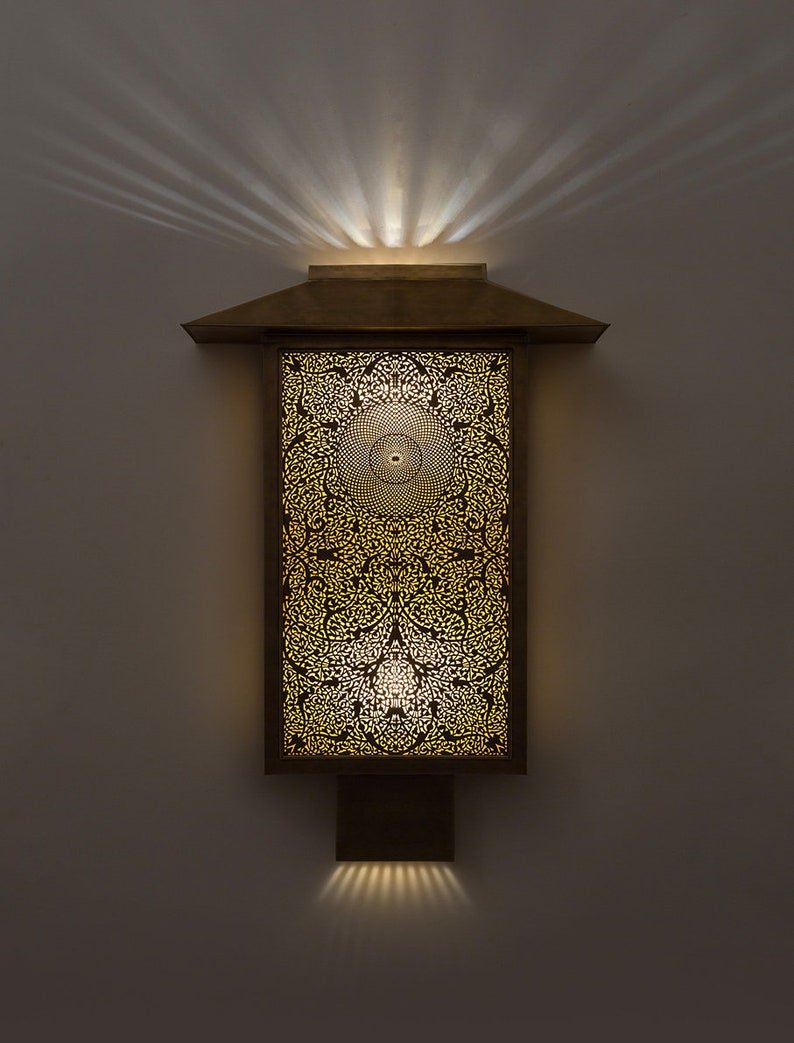 Handmade Brass Moroccan Wall Sconce - Designer Lamp for Elegant Home Décor