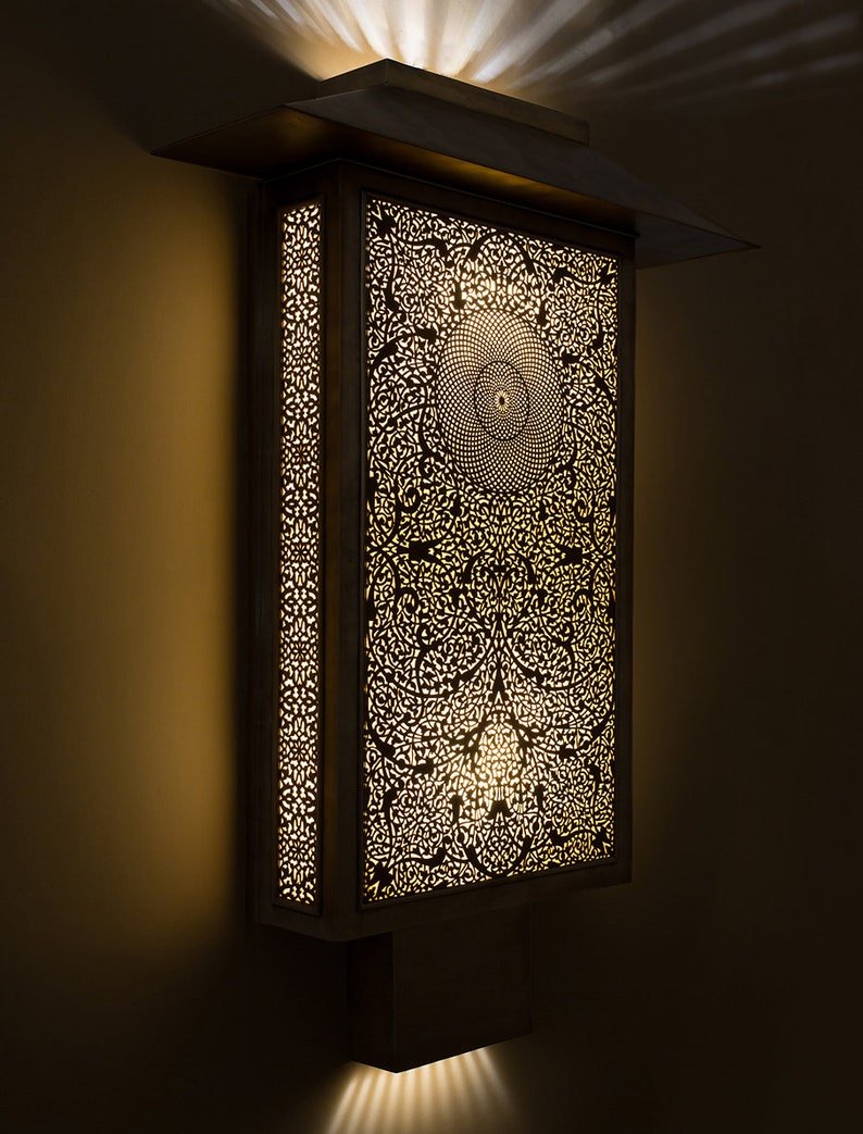 Handmade Brass Moroccan Wall Sconce - Designer Lamp for Elegant Home Décor