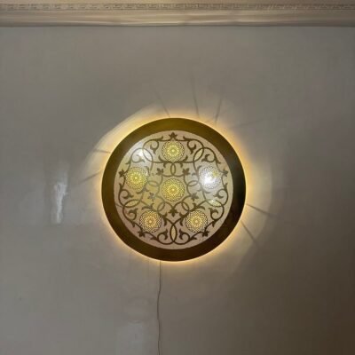 Handmade Moroccan Brass Wall Lamp