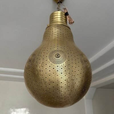 Moroccan Brass Pendant Light with Warm Ambient Glow