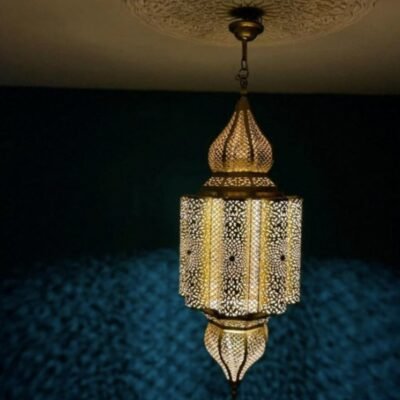Luxury Moroccan Brass Chandelier Pendant – Handcrafted Ceiling Light Fixture