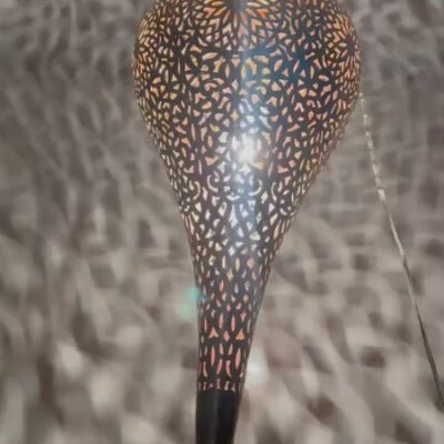 Moroccan Pierced Brass Teardrop Pendant Light