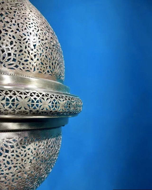 Handmade Moroccan Brass Pendant Lamp – Floral Dome Hanging Light