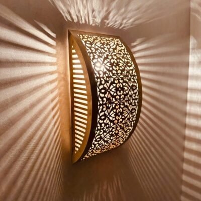 Handmade Moroccan Brass Wall Sconce: Bedroom Lighting