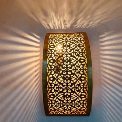 Moroccan Curved Brass Wall Sconce