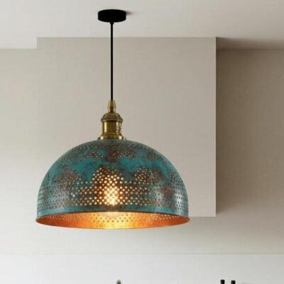 Hammered Copper Dome Pendant Light: Moroccan Boho Lighting