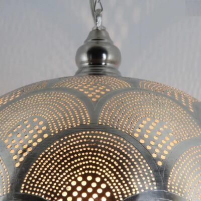 Bronze Pendant Light Fixture – Moroccan Brass Globe Ceiling Lamp, Handmade Hanging Lighting