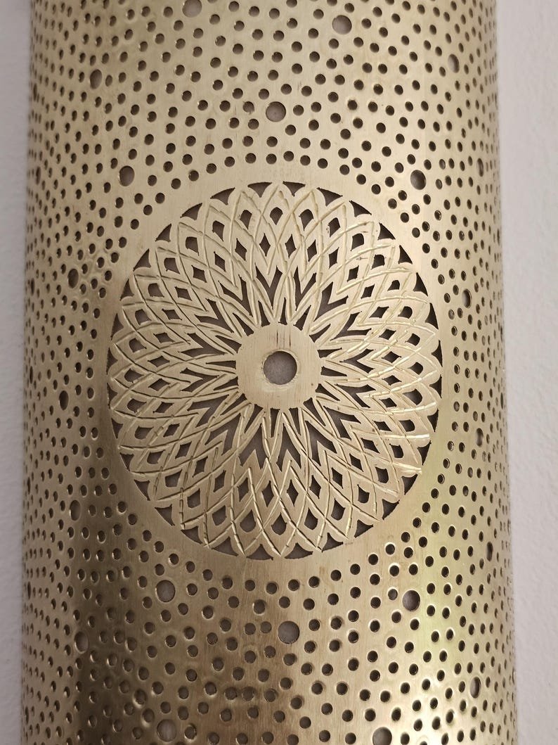 Moroccan Brass Wall Sconce: Handcrafted Lamp, Global Design