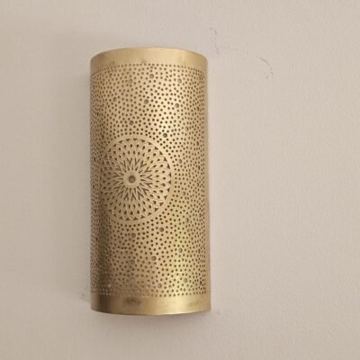 Moroccan Brass Wall Sconce: Handcrafted Lamp, Global Design