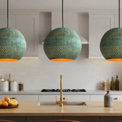 Handmade Moroccan Copper Pendant Light: Hammered Dome Ceiling Lamp