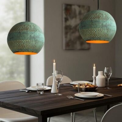 Handmade Moroccan Copper Pendant Light: Hammered Dome Ceiling Lamp