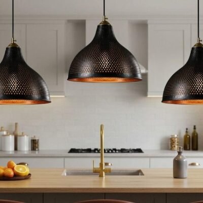 Handmade Moroccan Copper Pendant Light: Hammered Metal Dome Lamp