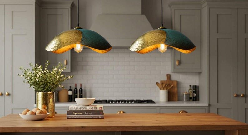Handmade Moroccan Copper Pendant Light: Perforated Dome Lamp