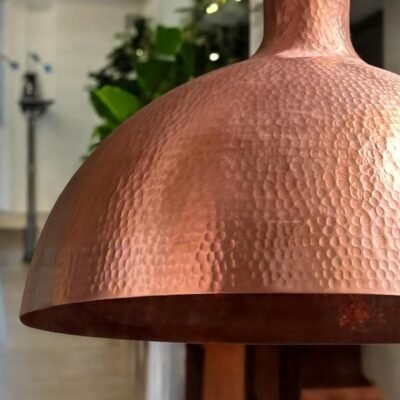 Handmade Hammered Copper Dome Pendant Light: Farmhouse Kitchen Lighting