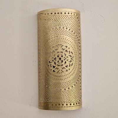 Moroccan Brass Wall Sconce: Handmade Wall Lamp