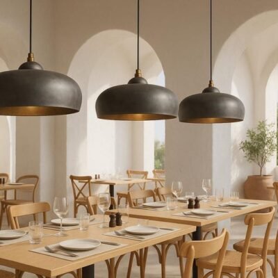 Patina Dome Pendant Light: Brass Farmhouse Kitchen Lighting