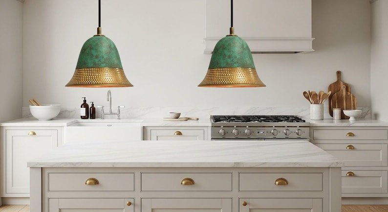 Handcrafted Copper Dome Pendant Light: Moroccan Boho Lighting