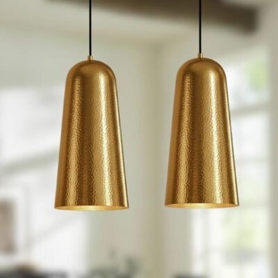 Hammered Copper Pendant Light: Moroccan Boho Style Ceiling Lamp