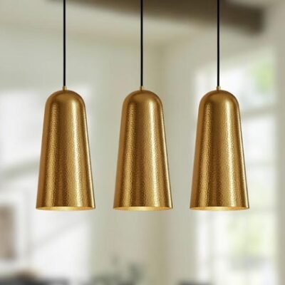 Hammered Copper Pendant Light: Moroccan Boho Style Ceiling Lamp
