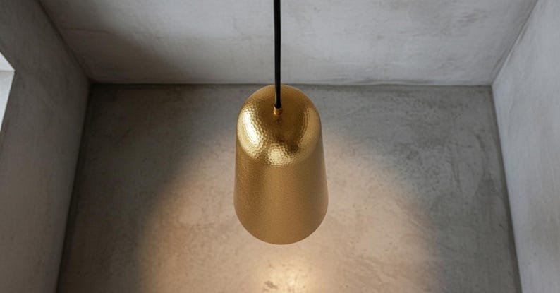 Hammered Copper Pendant Light: Moroccan Boho Style Ceiling Lamp