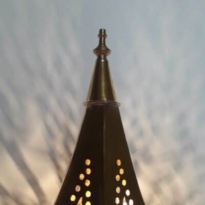 Moroccan Gold Bedside Table Lamp, Handmade Brass Copper Table Light Fixture Lamp in Marrakesh - Bedside Lamps - Moroccan Lights