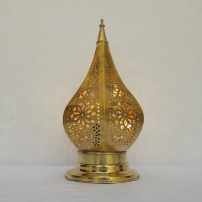 Moroccan Gold Bedside Table Lamp, Handmade Brass Copper Table Light Fixture Lamp in Marrakesh - Bedside Lamps - Moroccan Lights