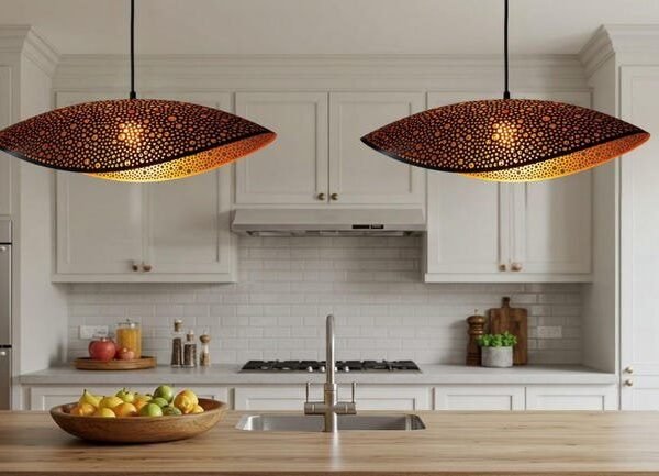 Handmade Oxidized Green Patina Brass Pendant Light