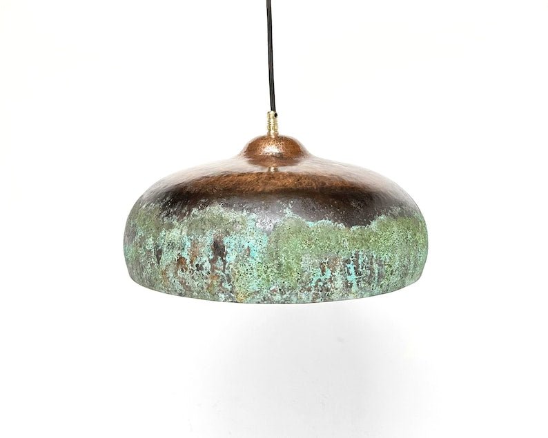 Green Patina Pendant Light , Patina Copper Kitchen Island Lighting