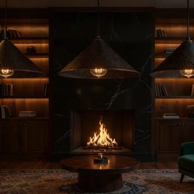 Handcrafted Patina Copper Dome Pendant Light: Rustic Moroccan Lighting