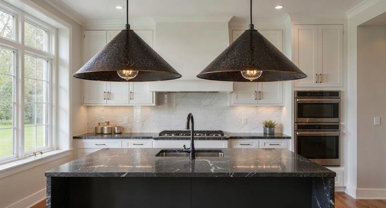 Handcrafted Patina Copper Dome Pendant Light: Rustic Moroccan Lighting