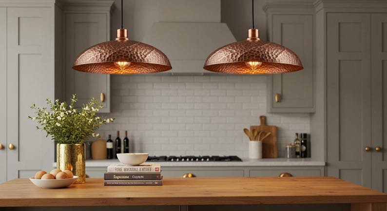 Handmade Moroccan Copper Pendant Light: Perforated Boho Lighting
