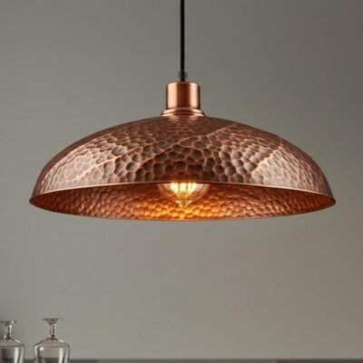Handmade Moroccan Copper Pendant Light: Perforated Boho Lighting