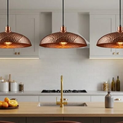 Handmade Moroccan Copper Pendant Light: Perforated Boho Lighting