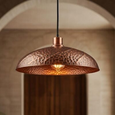Handmade Moroccan Copper Pendant Light: Perforated Boho Lighting