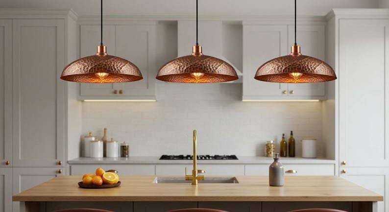 Handmade Moroccan Copper Pendant Light: Perforated Boho Lighting
