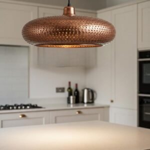 Wide Perforated Shade for Kitchen Island & Dining Room