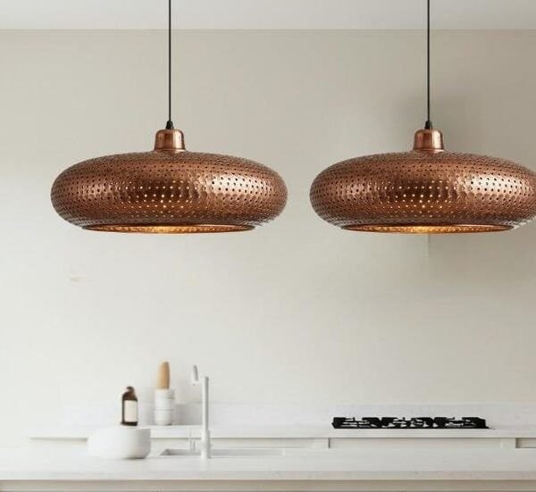 Wide Perforated Shade for Kitchen Island & Dining Room