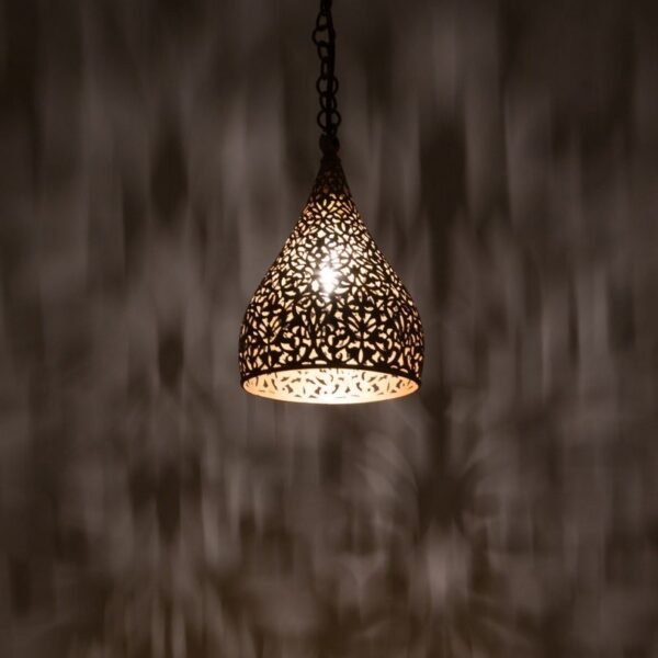 Moroccan Brass Teardrop Pendant Light