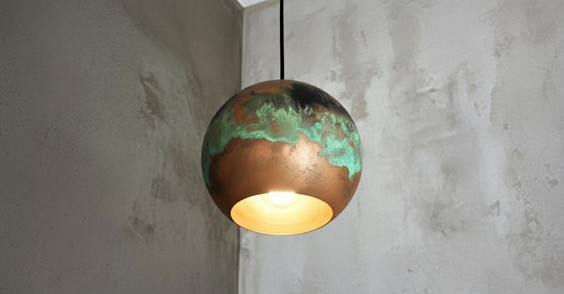 Handmade Oxidized Copper Dome Pendant Light: Moroccan Style