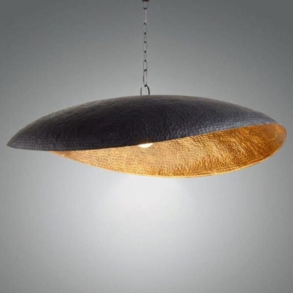 Handmade Gold Leaf Sculptural Pendant Light