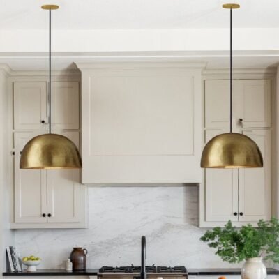 Set of 2 Brass pendant light for kitchen island hanging lamp ,light fixture