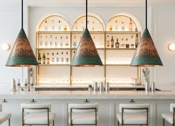 Green Patina Cone Pendant Farmhouse Kitchen Lighting