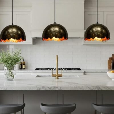 Oxidized Copper Dome Hanging Light ,Industrial Modern Copper lamp Patina,Dome Copper Pendant Lamp, Ceiling Dome Lamp,Farmhouse Pendant Light