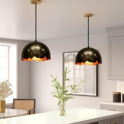 Oxidized Copper Dome Hanging Light ,Industrial Modern Copper lamp Patina,Dome Copper Pendant Lamp, Ceiling Dome Lamp,Farmhouse Pendant Light