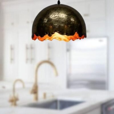 Oxidized Copper Dome Hanging Light ,Industrial Modern Copper lamp Patina,Dome Copper Pendant Lamp, Ceiling Dome Lamp,Farmhouse Pendant Light