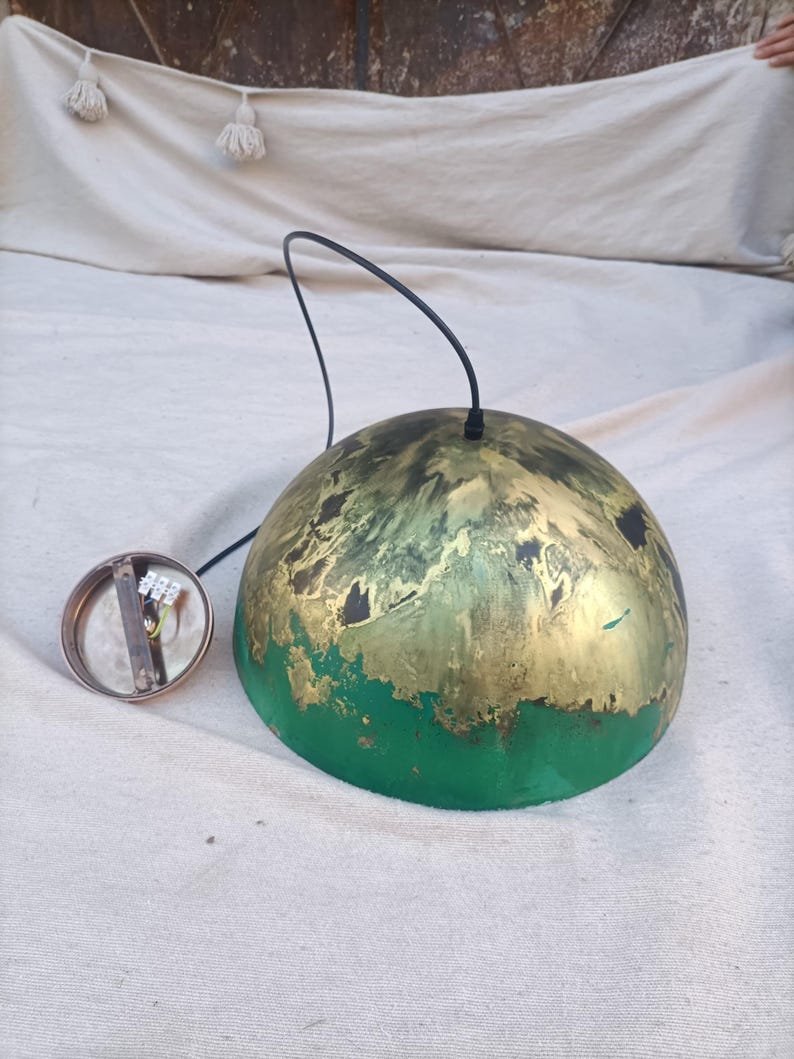 Green Patina Pendant Light , Patina Copper Kitchen Island Lighting