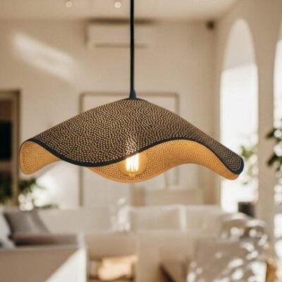 Wavy Perforated Pendant Light Modern Boho Ceiling Lamp
