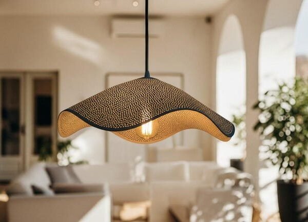 Wavy Perforated Pendant Light Modern Boho Ceiling Lamp