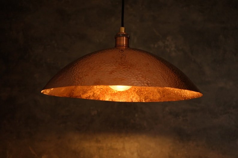 Copper Light Fixture, Hammered Solid Copper Dome Pendant Light, Ceiling Light | Duty-Free
