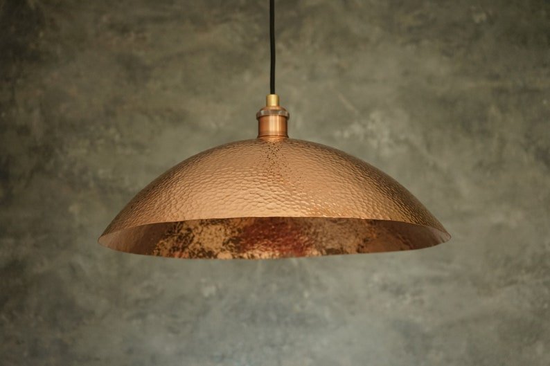 Copper Light Fixture, Hammered Solid Copper Dome Pendant Light, Ceiling Light | Duty-Free